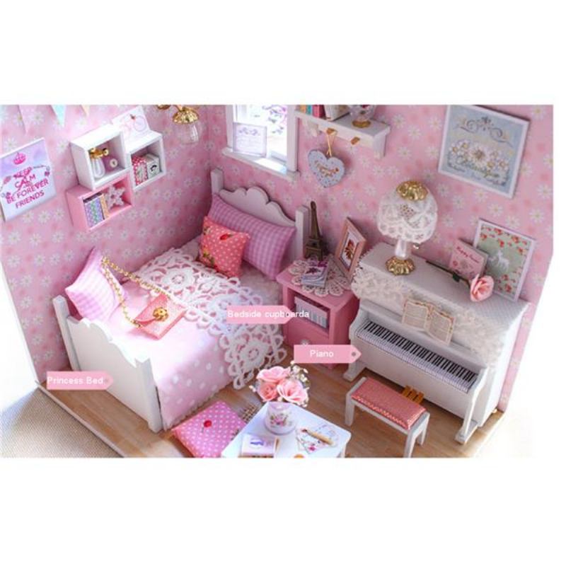 Diy Handcraft Dollhouse Miniature Dolls House My Little Angels Δωμάτιο Πιάνου