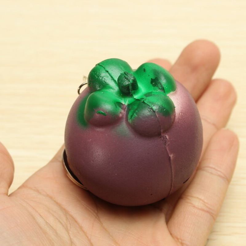 Δώρο 5.5 Εκ. Squishy Mangosteen Tropical Fruit 5.5*5 Εκ. Κρεμαστό Τσάντα Με Μπρελόκ