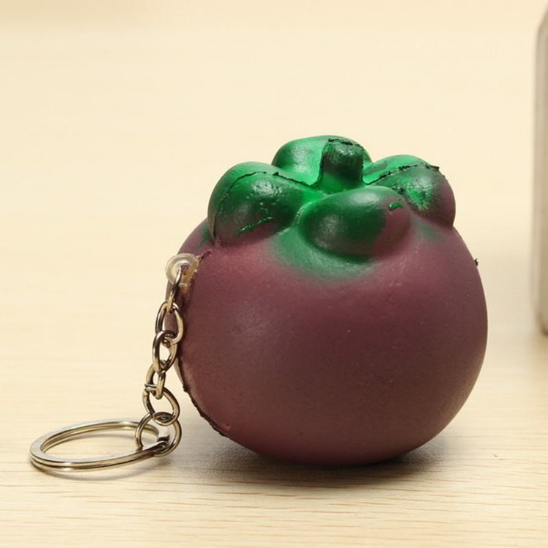 Δώρο 5.5 Εκ. Squishy Mangosteen Tropical Fruit 5.5*5 Εκ. Κρεμαστό Τσάντα Με Μπρελόκ