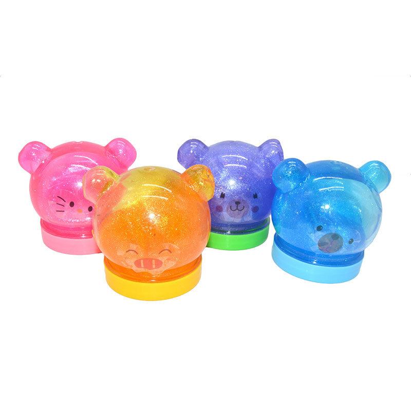 Δώρο Παιχνίδι 4 Τμχ Cute Animals Slime Random Diy Crystal Clay Rubber Mud Πλαστελίνη