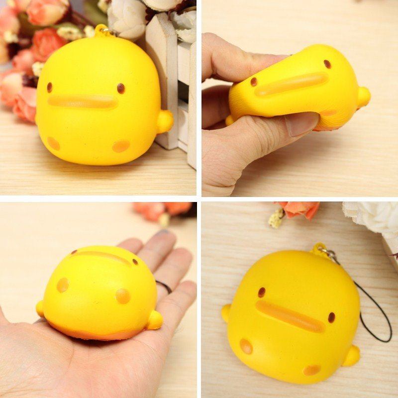 Δώρο Παιχνιδιών Kawaii Squishy Yellow Duck Μαλακό Χαριτωμένο Λουράκι Τηλεφωνικής Τσάντας