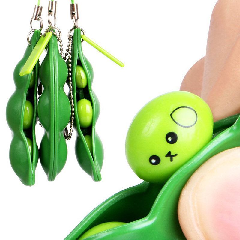 Extrusion Bean Toy Mini Squishy Soft Toys Μενταγιόν Anti Stress Ball Squeeze Gadgets