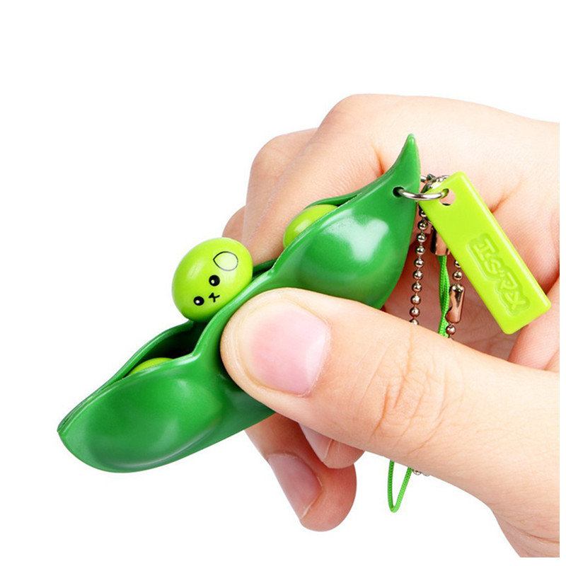 Extrusion Bean Toy Mini Squishy Soft Toys Μενταγιόν Anti Stress Ball Squeeze Gadgets