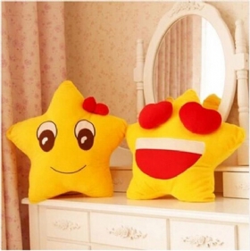 Funny Cute Lovers Yellow Star Throw Pillow Expression Μαλακό Βελούδινο Καναπέ Μαξιλάρι Γραφείου Αυτοκινήτου