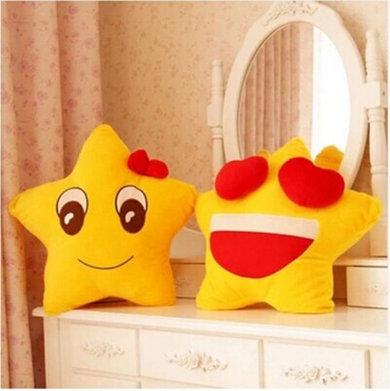 Funny Cute Lovers Yellow Star Throw Pillow Expression Μαλακό Βελούδινο Καναπέ Μαξιλάρι Γραφείου Αυτοκινήτου