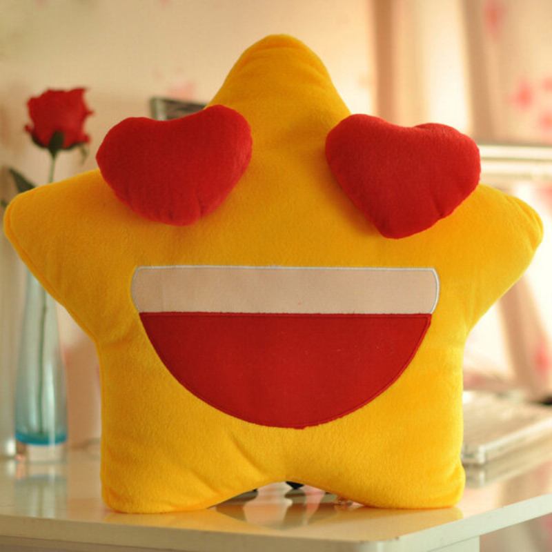 Funny Cute Lovers Yellow Star Throw Pillow Expression Μαλακό Βελούδινο Καναπέ Μαξιλάρι Γραφείου Αυτοκινήτου