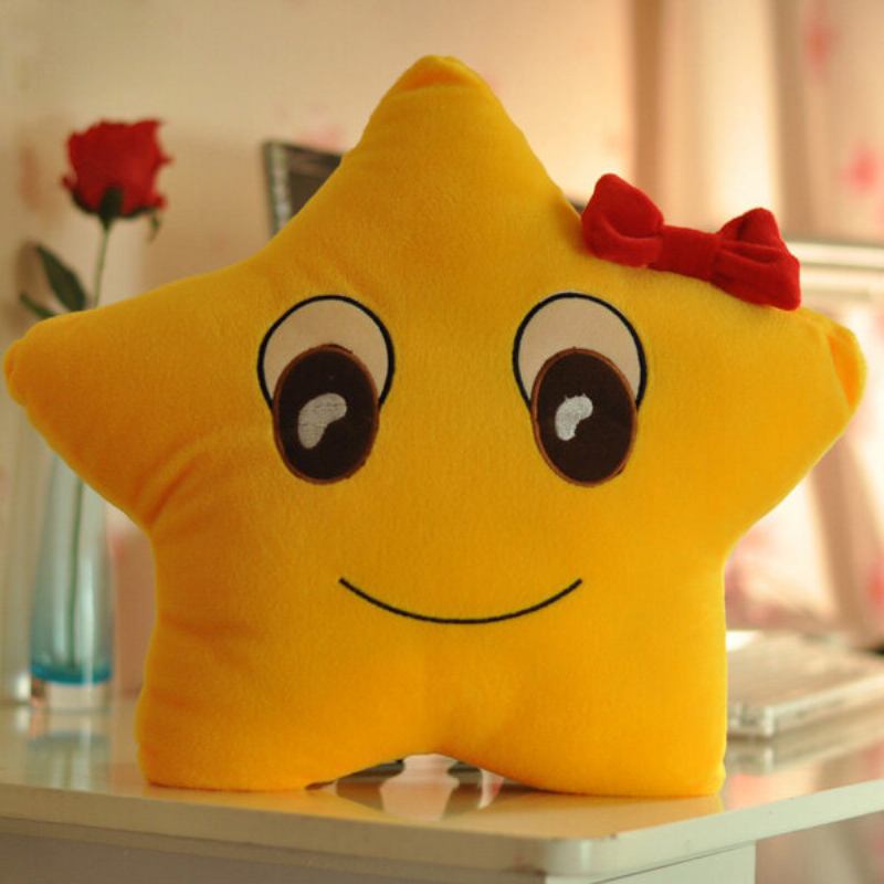 Funny Cute Lovers Yellow Star Throw Pillow Expression Μαλακό Βελούδινο Καναπέ Μαξιλάρι Γραφείου Αυτοκινήτου