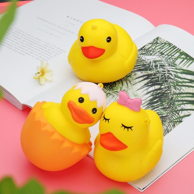 Γελοιογραφία Yellow Duck Squishy Slow Rising With Packaging Collection Gift Μαλακό Παιχνίδι