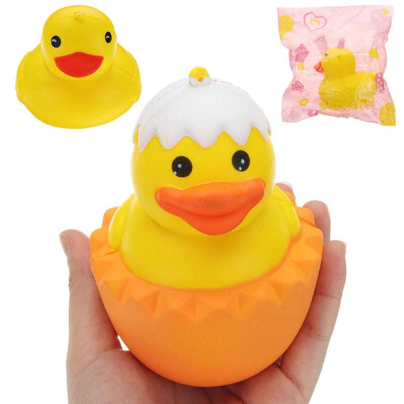 Γελοιογραφία Yellow Duck Squishy Slow Rising With Packaging Collection Gift Μαλακό Παιχνίδι