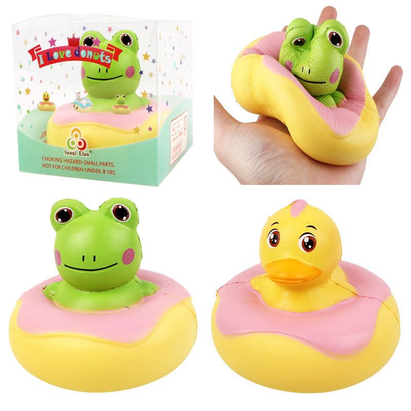 Kawaii Frog Duck Squishy Slow Rising With Packaging Collection Gift Μαλακό Παιχνίδι