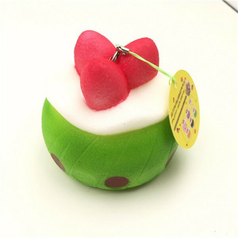 Kawaii Squishy Strawberry Puff Slow Rising Phone Bag Strap Pendent Collection Δώρο Παιχνίδι