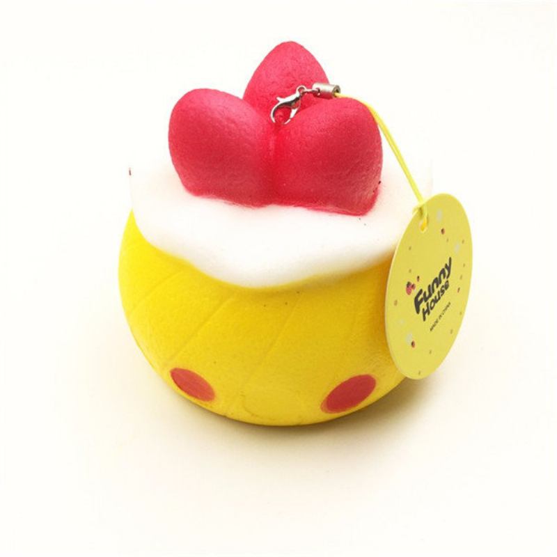 Kawaii Squishy Strawberry Puff Slow Rising Phone Bag Strap Pendent Collection Δώρο Παιχνίδι