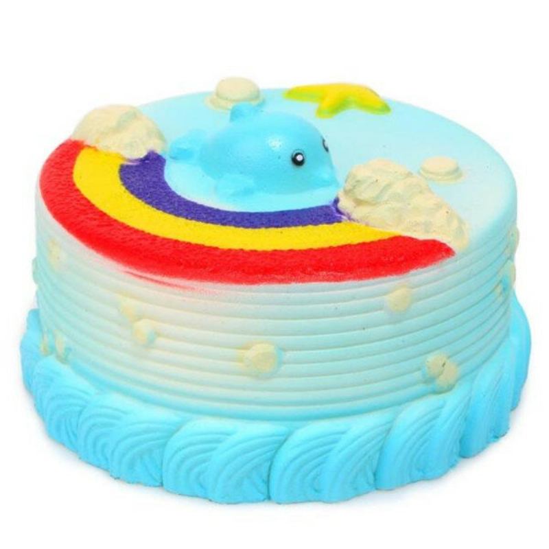 Οχι Οχι Squishy Jumbo Ocean Rainbow Cake Dolphin Star Slow Rising Αρχική Συσκευασία Ντεκόρ Παιχνίδι Δώρου