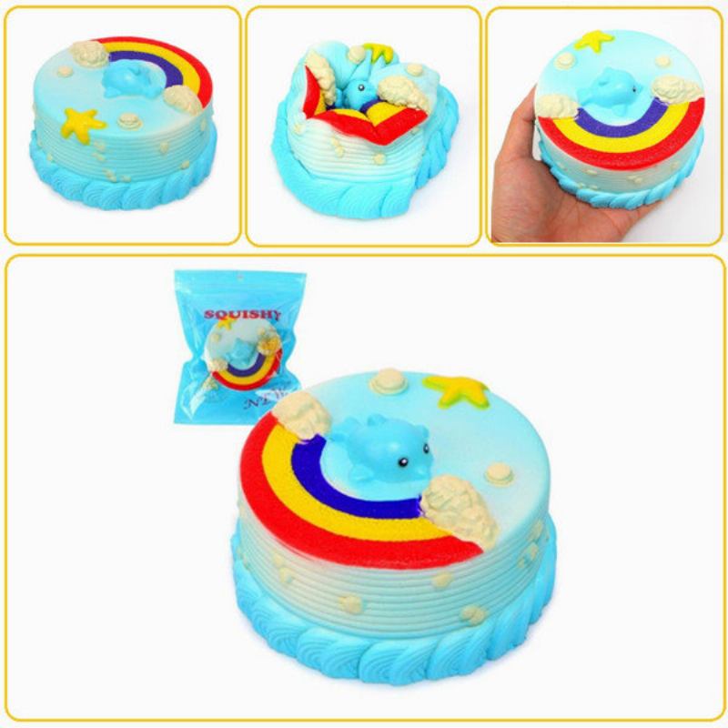 Οχι Οχι Squishy Jumbo Ocean Rainbow Cake Dolphin Star Slow Rising Αρχική Συσκευασία Ντεκόρ Παιχνίδι Δώρου