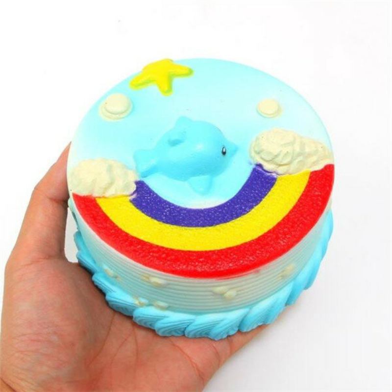 Οχι Οχι Squishy Jumbo Ocean Rainbow Cake Dolphin Star Slow Rising Αρχική Συσκευασία Ντεκόρ Παιχνίδι Δώρου