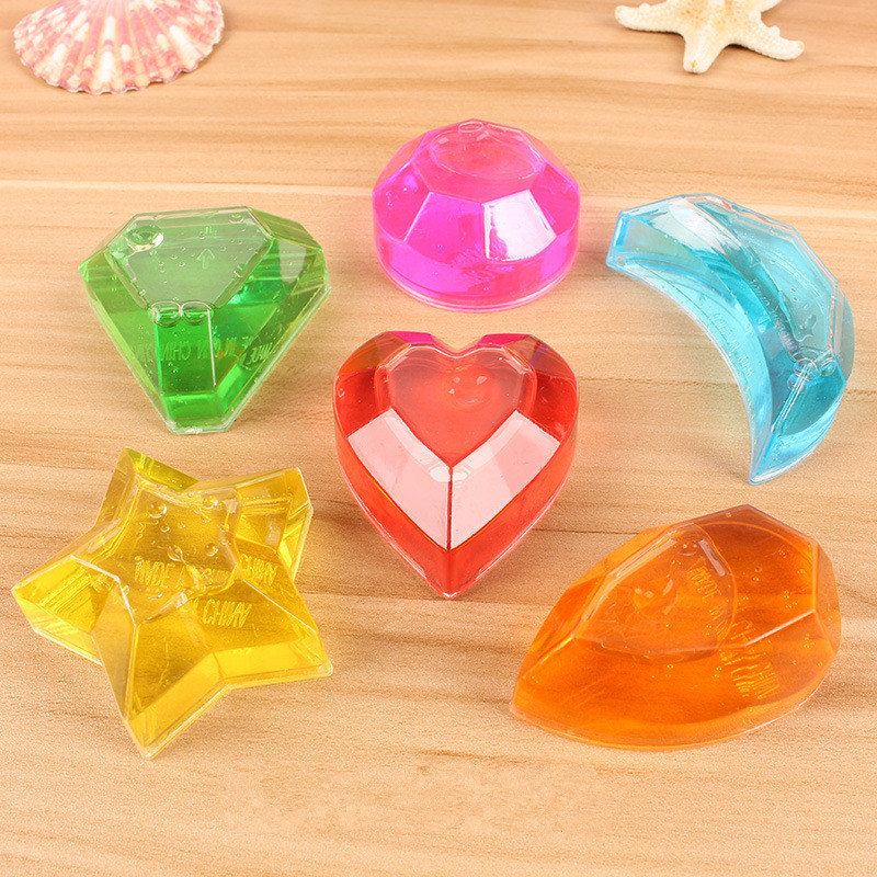 Παιχνίδι Δώρου 6 Τμχ Crystal Diamond Star Slime Jelly Plasticine Stress Relief