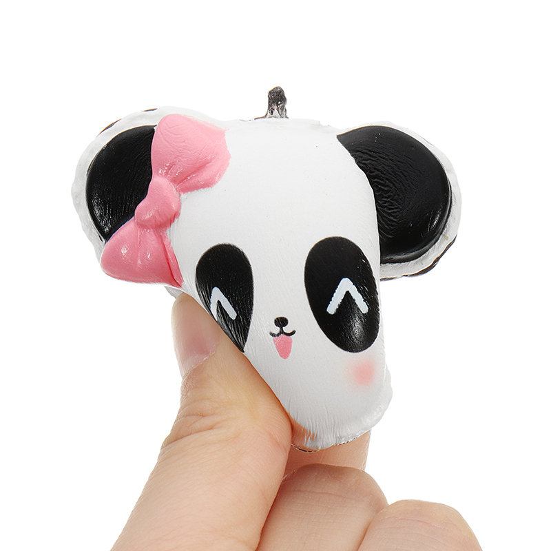 Panda Face Head Squishy Slow Rising With Packaging Collection Gift Μαλακό Παιχνίδι