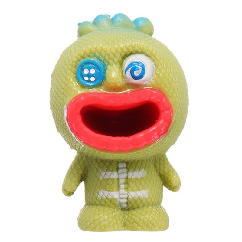 Pop Out Alien Squishy Stress Reliever Fun Gift Vent Toys Big Mouth Slime