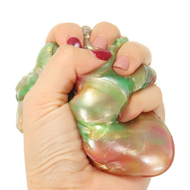 Rainbow Colors Transparent Slime Toys Stress Reliever Clay