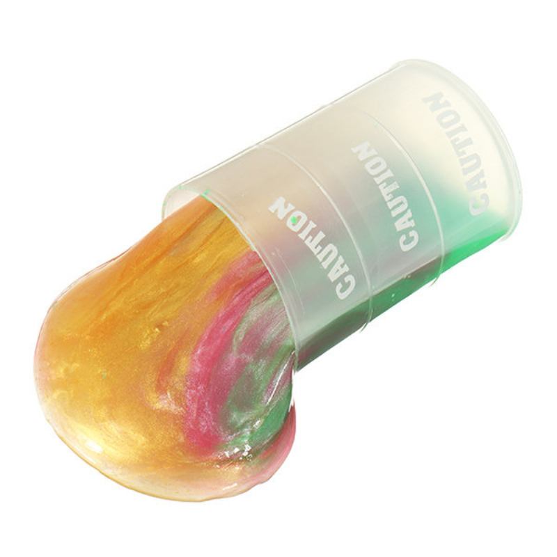 Rainbow Colors Transparent Slime Toys Stress Reliever Clay