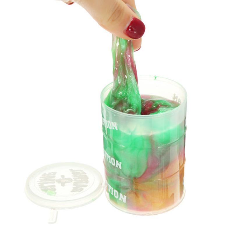 Rainbow Colors Transparent Slime Toys Stress Reliever Clay