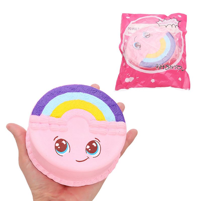 Rainbow Smile Cake Squishy Slow Rising With Packaging Collection Gift Μαλακό Παιχνίδι