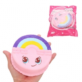 Rainbow Smile Cake Squishy Slow Rising With Packaging Collection Gift Μαλακό Παιχνίδι