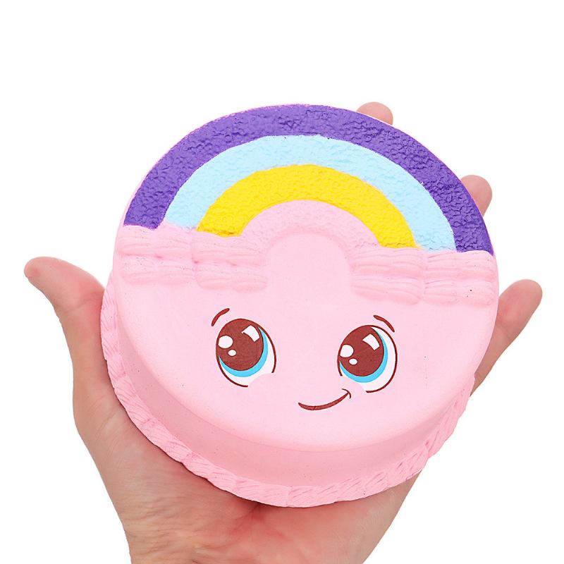 Rainbow Smile Cake Squishy Slow Rising With Packaging Collection Gift Μαλακό Παιχνίδι