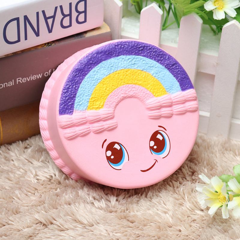 Rainbow Smile Cake Squishy Slow Rising With Packaging Collection Gift Μαλακό Παιχνίδι