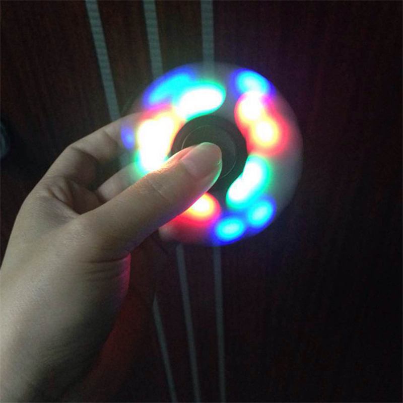 Sparkle Led Hand Spinner Flash Finger Edc Relieve Stress Fidget Desk Toy