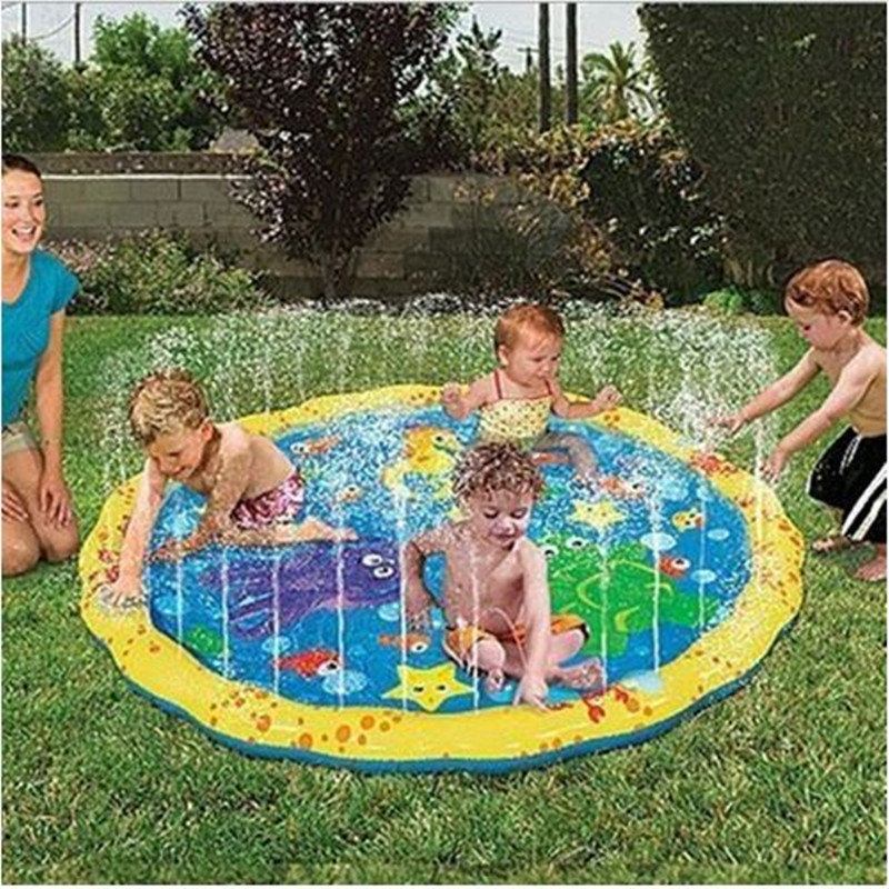 Splash Pad 39 Inches Sprinkle And Play Mat Sprinkler Για Παιδιά Αγόρια Κορίτσια Fun Mat Summer Outdoor Pad Party Water Παιχνίδια Πολύ Μεγάλη Παιδική Πισίνα Με Ψεκαστήρα