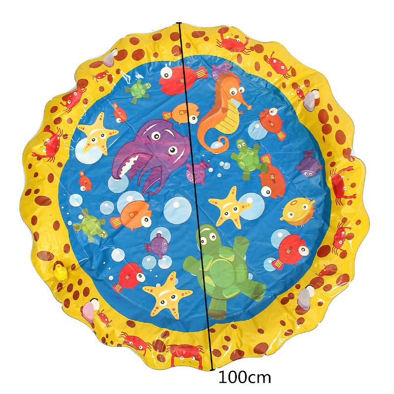 Splash Pad 39 Inches Sprinkle And Play Mat Sprinkler Για Παιδιά Αγόρια Κορίτσια Fun Mat Summer Outdoor Pad Party Water Παιχνίδια Πολύ Μεγάλη Παιδική Πισίνα Με Ψεκαστήρα