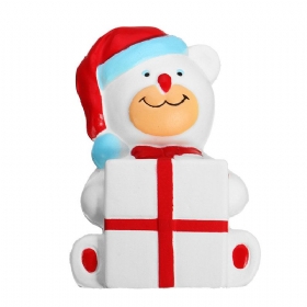 Squishy Christmas Bear 11cm Δώρο Γλυκό Μαλακό Ανέβασμα Διακοσμητικό Παιχνίδι