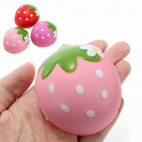 Squishy Half Strawberry 7cm Soft Slow Rising Συλλογή Δώρου Διακοσμητικό Παιχνίδι