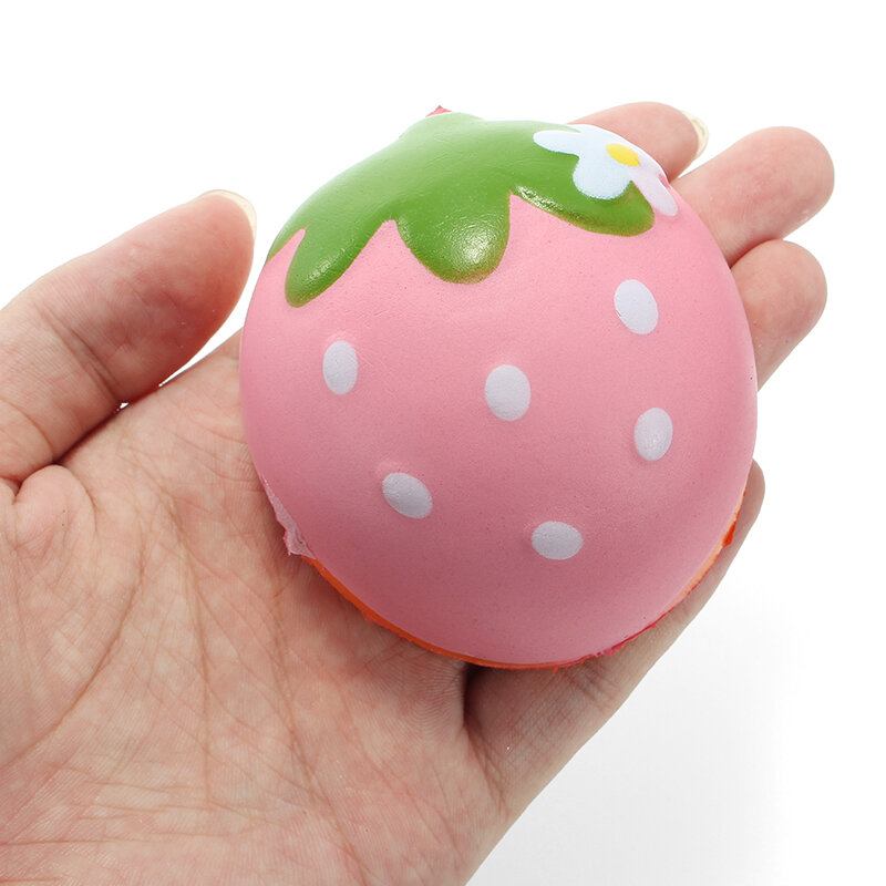 Squishy Half Strawberry 7cm Soft Slow Rising Συλλογή Δώρου Διακοσμητικό Παιχνίδι