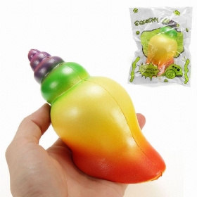 Squishy Rainbow Conch 14cm Slow Rising With Packaging Collection Gift Decor Toy Soft Squeeze