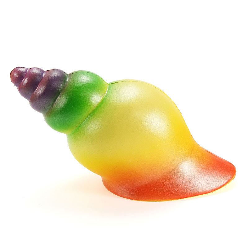 Squishy Rainbow Conch 14cm Slow Rising With Packaging Collection Gift Decor Toy Soft Squeeze