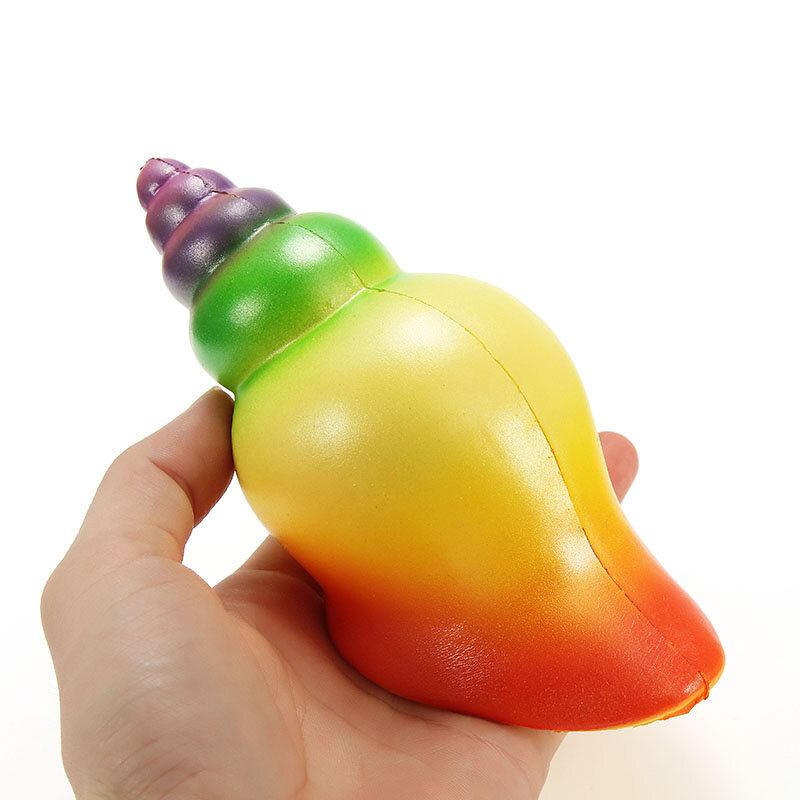 Squishy Rainbow Conch 14cm Slow Rising With Packaging Collection Gift Decor Toy Soft Squeeze