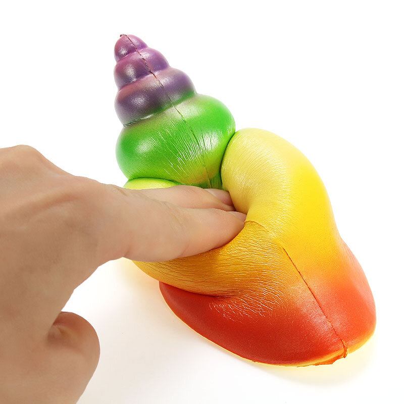 Squishy Rainbow Conch 14cm Slow Rising With Packaging Collection Gift Decor Toy Soft Squeeze