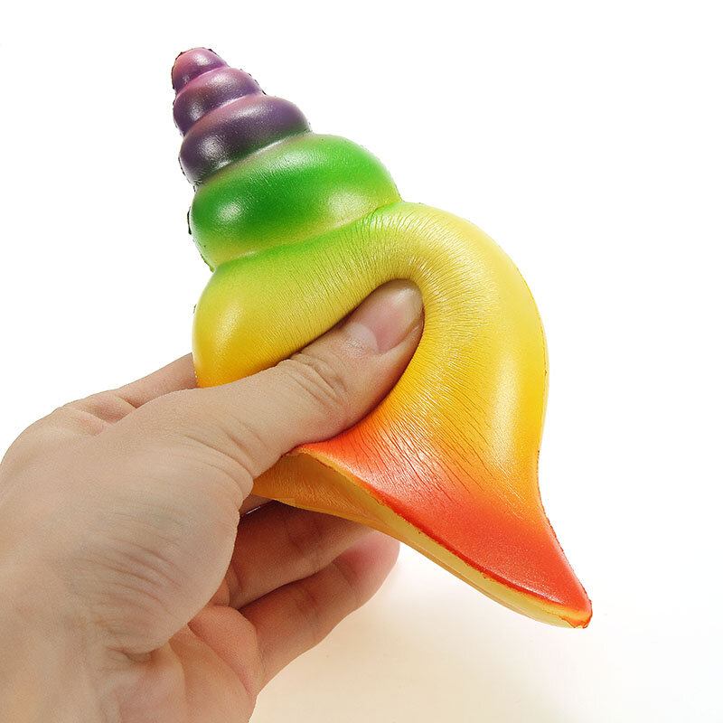 Squishy Rainbow Conch 14cm Slow Rising With Packaging Collection Gift Decor Toy Soft Squeeze