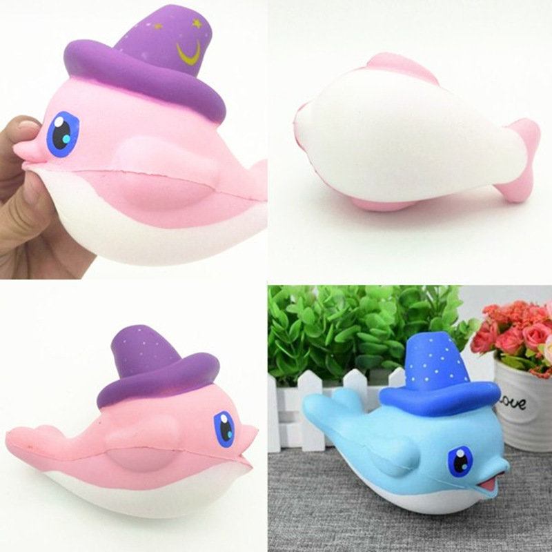 Squishy Slow Rising Kawaii Whale Soft Squeeze Χαριτωμένο Κινητό Τηλέφωνο Με Λουράκι Δελφινιού Ψωμί Κέικ Ελαστικό Παιχνίδι