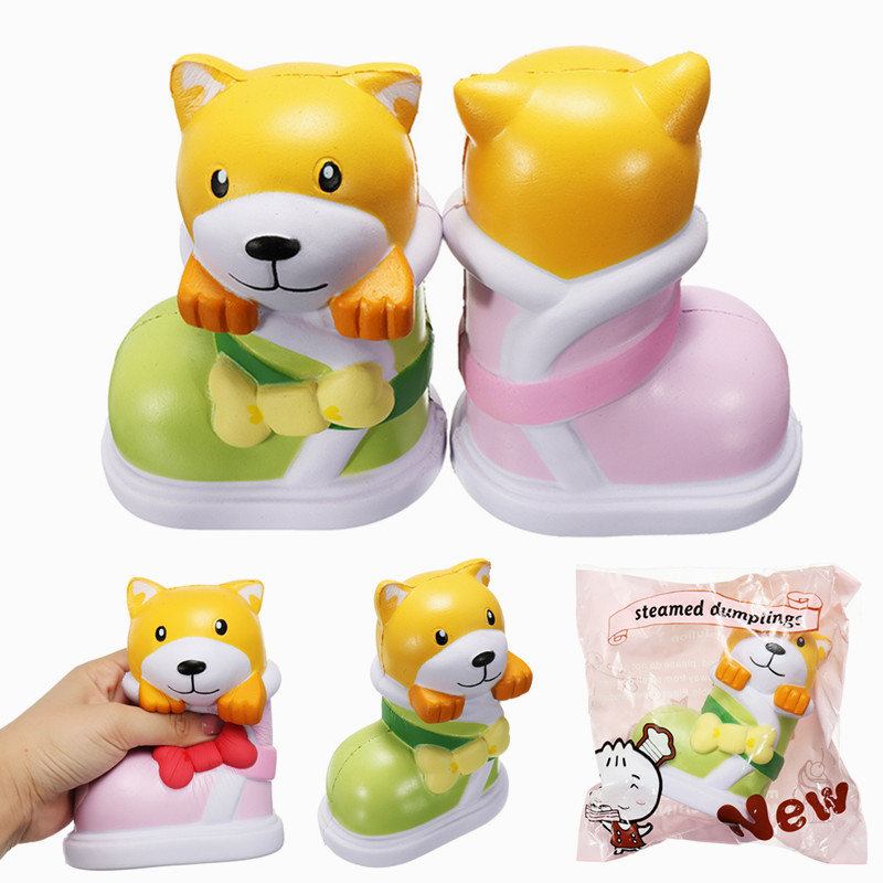 Squishyshop Puppy In Boots Jumbo Dog Shoes Squishy Slow Rising With Packaging Collection Διακόσμηση Δώρου