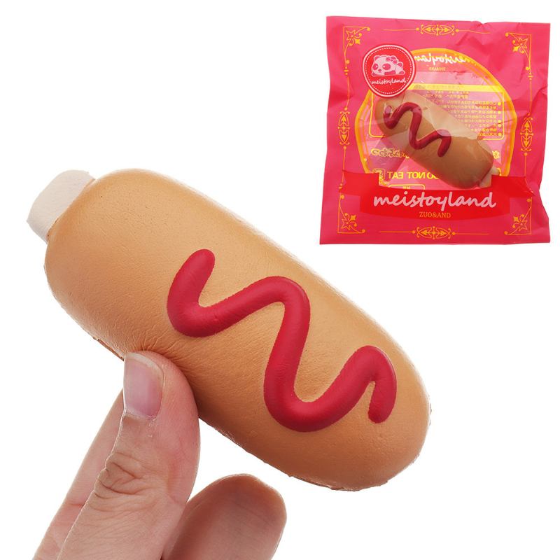 Συλλογή Δώρων Κινουμένων Σχεδίων Hot Dog Squishy Soft Toy Slow Rising Bun Kawaii