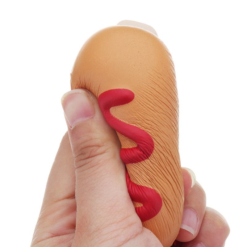 Συλλογή Δώρων Κινουμένων Σχεδίων Hot Dog Squishy Soft Toy Slow Rising Bun Kawaii