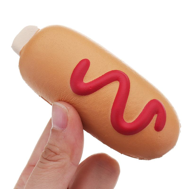 Συλλογή Δώρων Κινουμένων Σχεδίων Hot Dog Squishy Soft Toy Slow Rising Bun Kawaii