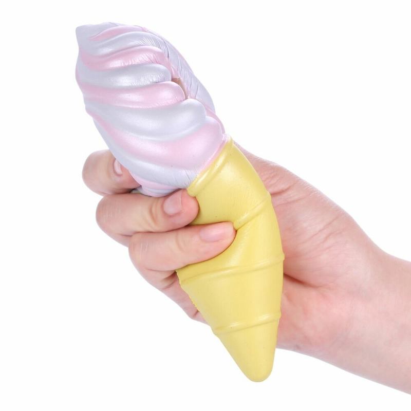 Vlampo Squishy Ice Cream Cone Pink White Slow Rising Original Packaging Collection Gift Decor Toy