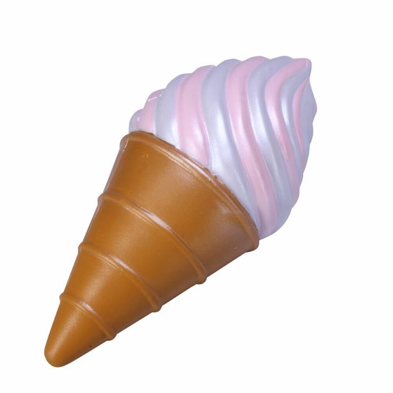 Vlampo Squishy Ice Cream Cone Pink White Slow Rising Original Packaging Collection Gift Decor Toy