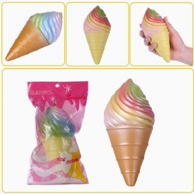 Vlampo Squishy Rainbow Ice Cream Cone Slow Rising Original Packaging Collection Gift Decor Toy