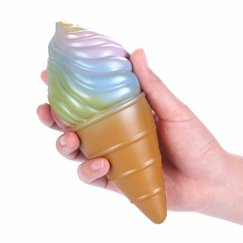 Vlampo Squishy Rainbow Ice Cream Cone Slow Rising Original Packaging Collection Gift Decor Toy