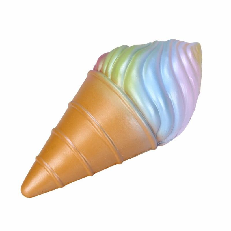 Vlampo Squishy Rainbow Ice Cream Cone Slow Rising Original Packaging Collection Gift Decor Toy